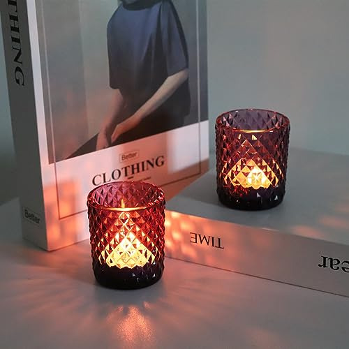 12 Portavelas Morados Woho, Portavelas De Vidrio Para Velas