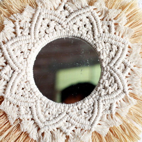 Espejo De Pared De Macramé, Espejo Decorativo Bohemio
