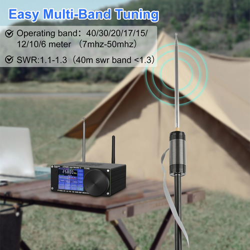 Antena Hf Pac 12 Para Radioaficionado 7-50 Mhz Portátil