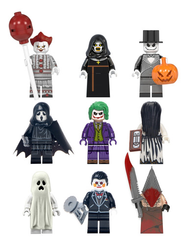 Set 9 Figuras Cine De Terror Bloques Películas De Horror