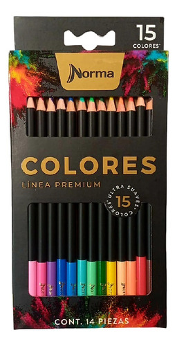 Norma 15 Lapices De Colores Premium Profesionales Arte