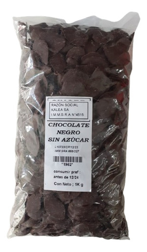 Chocolate Sin Azúcar Negro 1kg