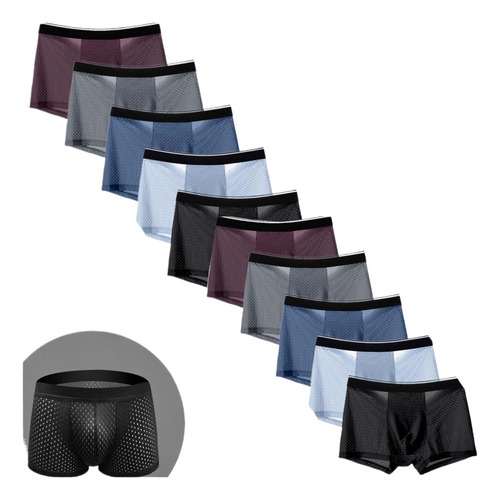 Kit 10 Boxer Wear, Ropa Interior De Fibra De Bambú For