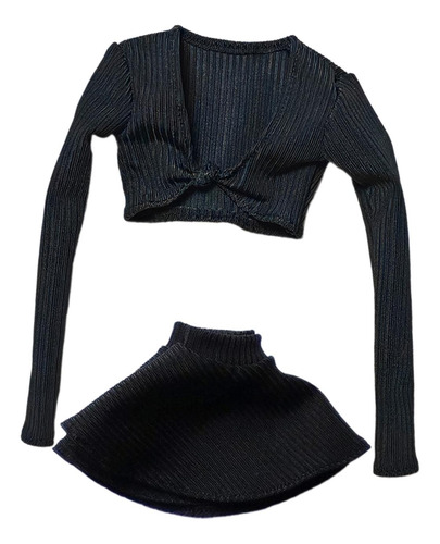 Falda Para Mujer A Escala 1:6, Vestido Informal Retro Negro
