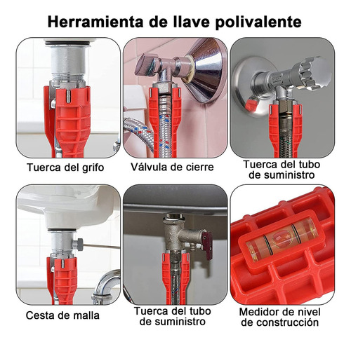 Llaves 8 En 1 Herramienta De Llave Multifuncional Instalador
