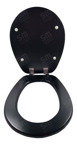 Asiento Inodoro Laqueado Compatible C/ Pilar Negro Mate Negro