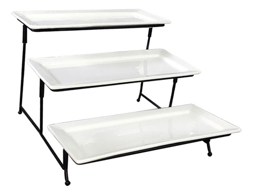 Bandeja Para Servir De 3 Niveles, Soporte Para Rectángulo