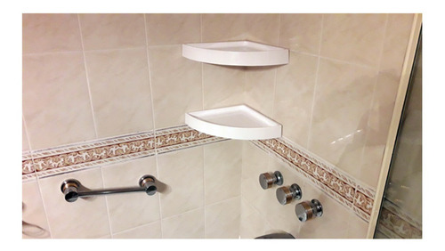 Esquinero Repisa X 2 Baño 37 X 26,5 X 4,5 Blanco