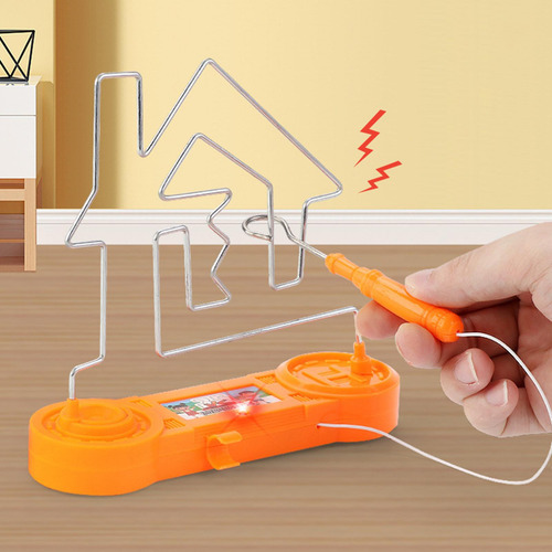 Juego De Laberinto Eléctrico Bump Juguete De Manual Naranja