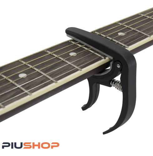 Capotraste Braçadeira Guitarra E Violão Aço E Nylon Preto