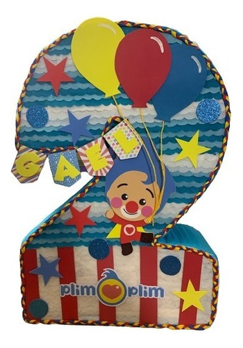 Piñata Personalizada Entamborada Numero 2 Plim Plim
