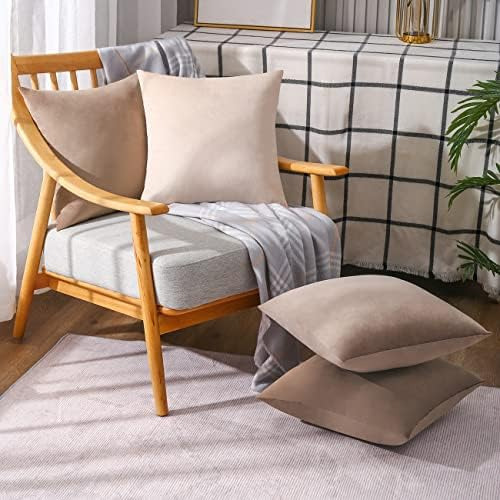 Juego De 4 Fundas De Almohada Neutras De 18.0 X 18.0 In, Fun