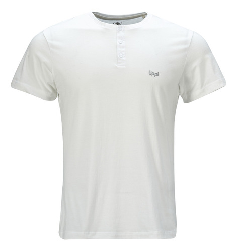 Polera Hombre Henley Organic T-shirt Blanco Lippi