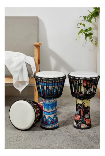 Djembe De Tambor Africano Con Patrones Africanos, Arte Portá