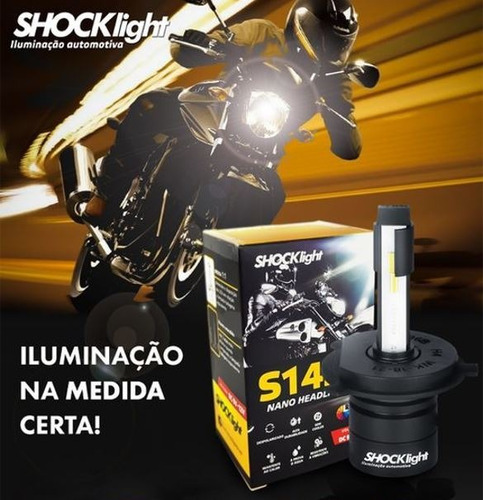 Imagem 2 de 4 de Lâmpada Led Moto H4 Nano 6000k 3600lm S14-m Shocklight