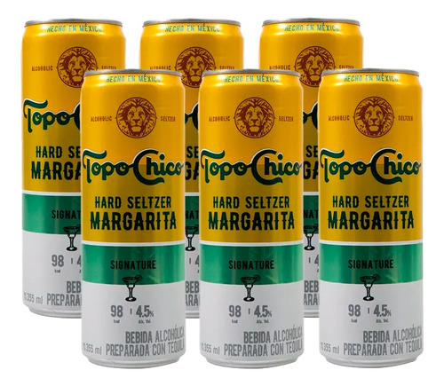 Pack 6 Bebida Hardseltzer Topochico Margaritasignature 355ml