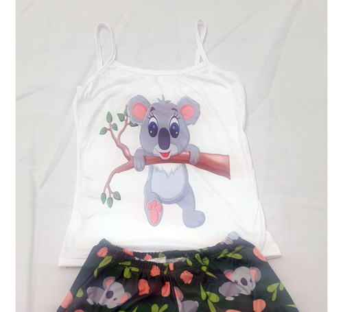Pijama De Mujer De Koala Short Y Blusa