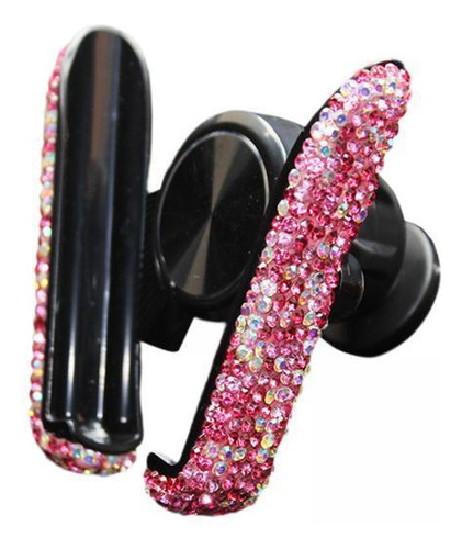 2 Soporte Para Teléfono De Coche Con Diamantes De Rosa Roja
