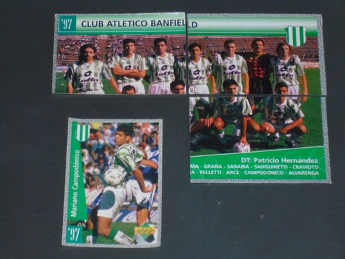 Lote 4 Figuritas Banfield Álbum Fútbol 1997 97 Upper Deck