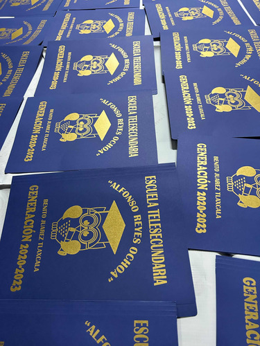 100 Folders Azul T/carta Diseño Personalizado En Serigrafía