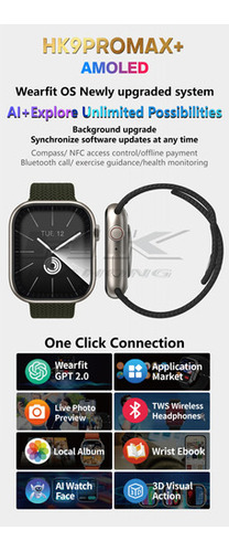 Reloj Inteligente Hk9 Pro Max+ Con Pantalla Amoled