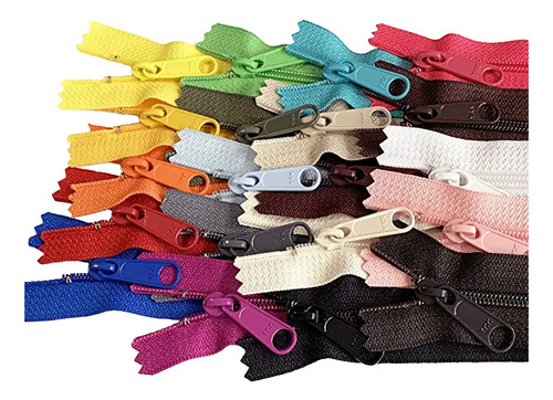 20 Cremalleras De Colores Variados Ykk Número 4.5 Bobina P.