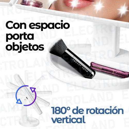 Imagen 5 de 10 de Espejo Luz Led Táctil Maquillaje Puertas Carga Usb Touch