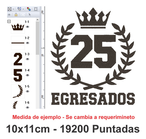 Matriz De Bordado Promo Colegio 2025 Negro