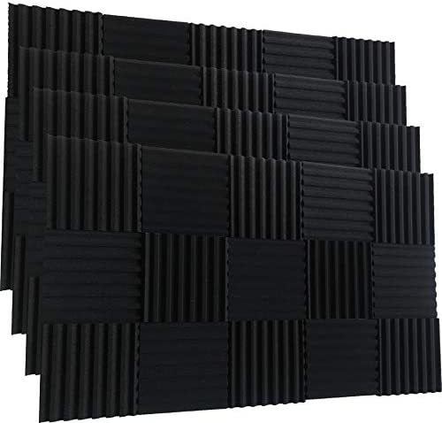 48  Pack Negro Espuma Acústica Panel Wedge   Insonoriz...