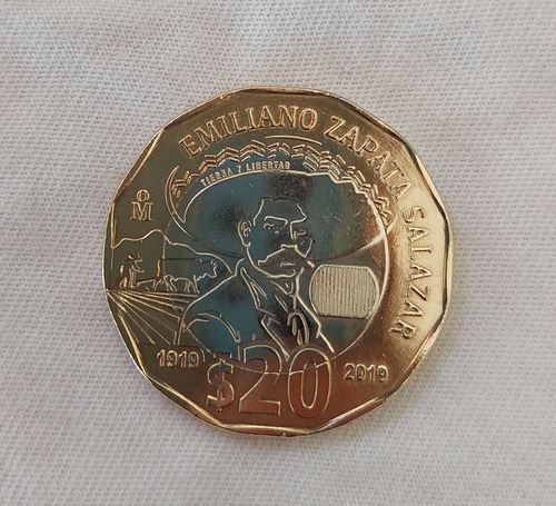 Moneda De  20 Pesos Emiliano Zapata Salazar