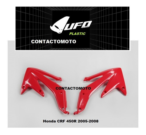 Aletas De Tanque Para Crf 450r 05-08 Honda Rojo Ufo Italia