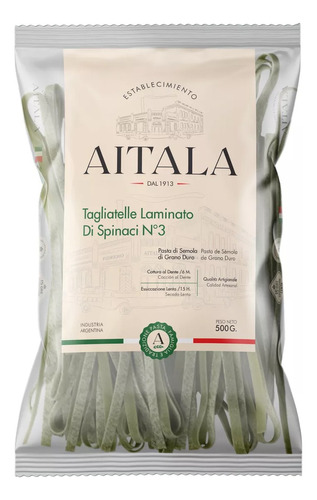 Fideos Aitala Tagliatelle De Espinaca X500gr