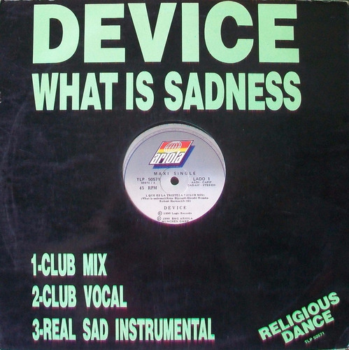 Device What Is Sadness Vinilo Maxi 12 