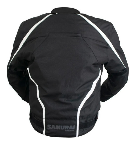 Imagen 2 de 9 de Campera Moto Samurai Monaco Blanco Sport Abrigo Desmontable