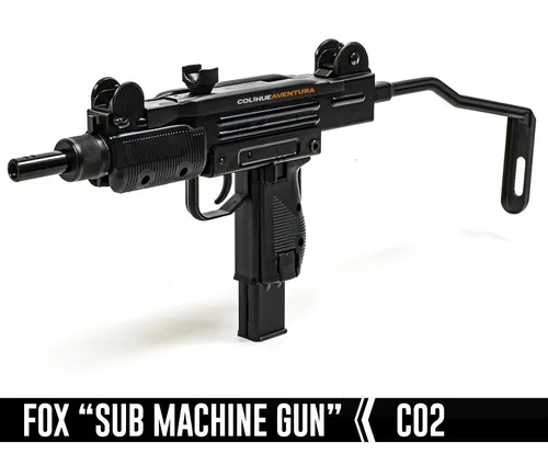 Pistola Fox Sub Machine Gun // Co2 Cal 4,5mm // Automatica // Con Culatin Rebatible // Metalica // Replica Mini Uzi