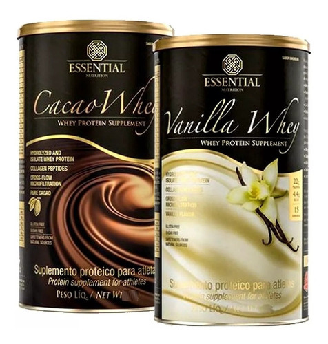 Cacao Whey Ou Vanilla Whey - 900g - Essential - Whey Isolado Sabor Vanilla Whey