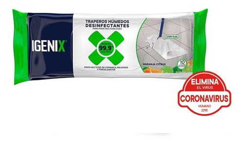 Trapero Hum. Desinfectante - Igenix - 10 Uds. Naranja Citrus