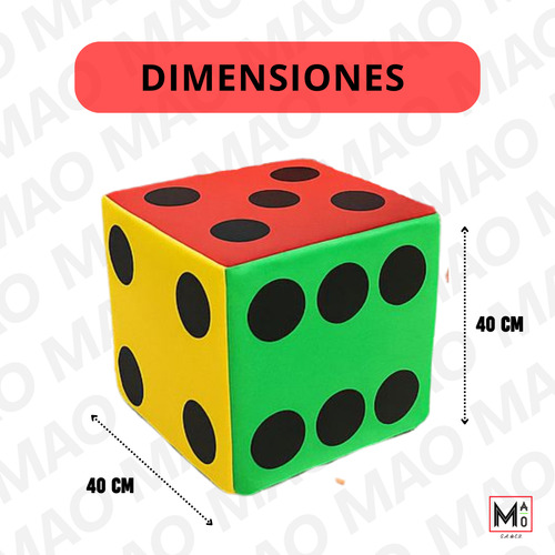 Dado Gigante Estimulación Temprana De Puntos 40x40 Diversión