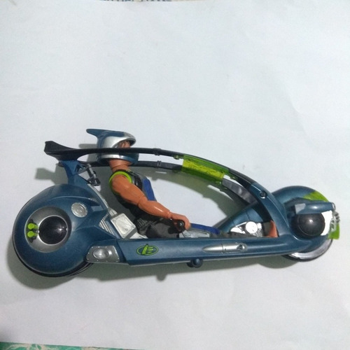 Max Steel Vehículo N-tek Moto Azul Verde Mattel 2004 (Usado)