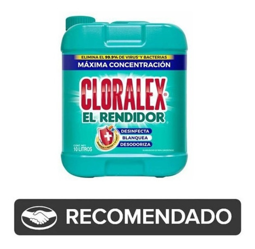 Blanqueador Líquido Desinfectante Cloralex® El Rendidor 10 L