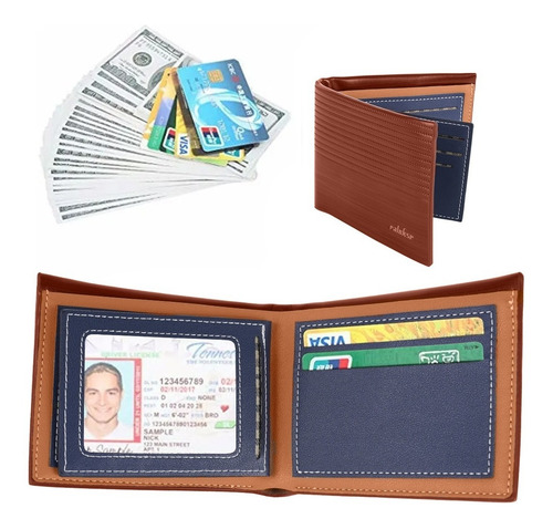 Imagen 2 de 8 de Cartera Hombre Billetera Elegante Lujo Dinero