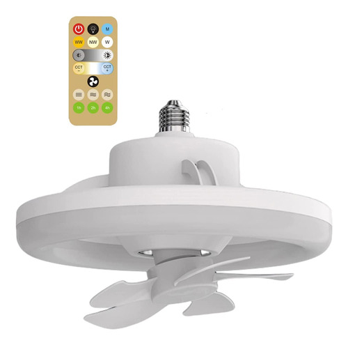 Ventilador De Techo Con Luz Regulable De 360°, Lámpara De Te
