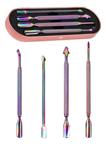 Kit De Pulsador De Cutículas Para Manicura, 4 Piezas