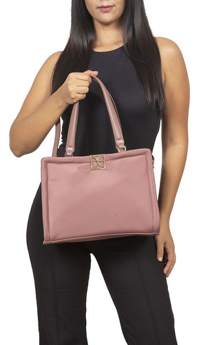 Bolsa Satchel Cloe Llaldemi Grande Color Rosa