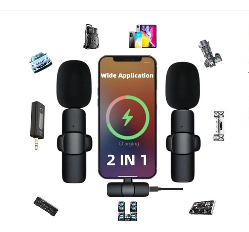 2 Micrófonos Inalámbricos Lavalier Entrada iPhone O Tipo C