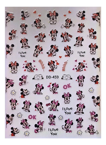 Pegatinas Uñas Minnie Mouse Y Micky Mouse  Dibujos Animados