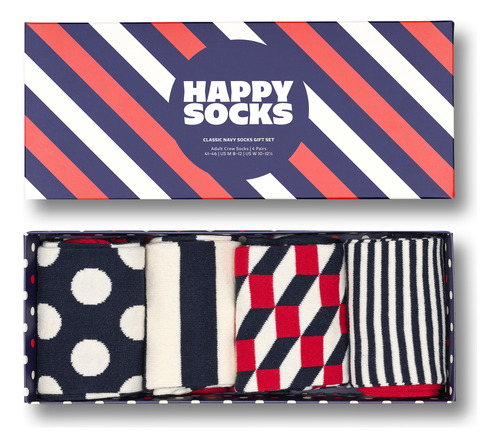 Pack De 4 Calcetines Clásicos Happy Socks Multicolor Estampado 26 Cm - 30 Cm Del Pie