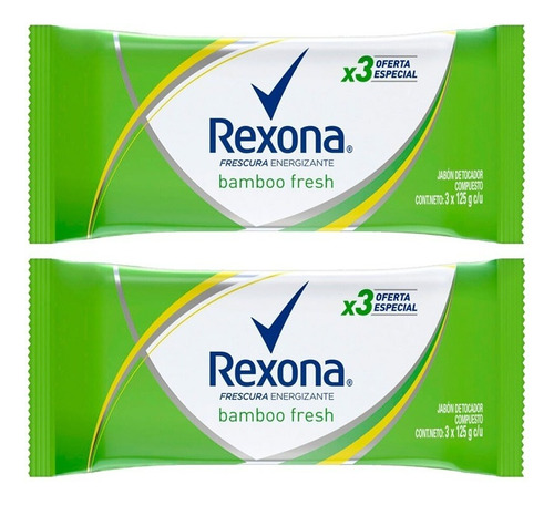 Jabón De Tocador Glicerina Bamboo Fresh Rexona 3x125g X 2u