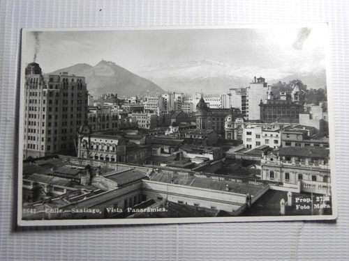 Postal Santiago De Chile Vista Panoramica. Foto Mora Años 50