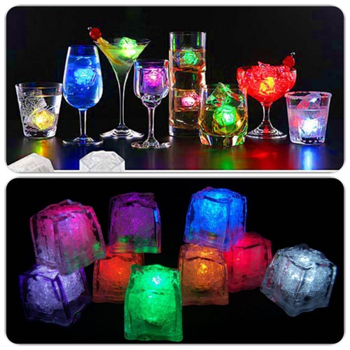 550 Cubos Hielos Luz Led Sumergibles Cambio Color Automático